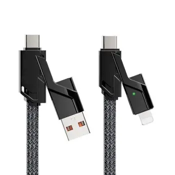 Kabllo karikimi LED 4 në 1 USB tip C LED gri i-JMB - 1,5 m