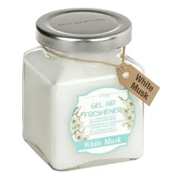 Parfum dhome në trajtë xheli me aromë myshku i bardhë në kavanoz qelqi 200g