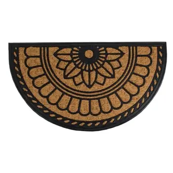 Tapet dere gjysmërreth kafe me model luleje të zezë 70x40cm