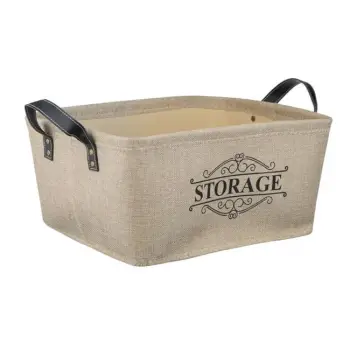 Kosh magazinimi prej pëlhure ngjyrë bezhë me doreza "Storage" 40x30x19cm