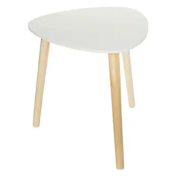 Tavolinë kafeje trekëndore MDF e bardhë 38.5x38.5x39cm