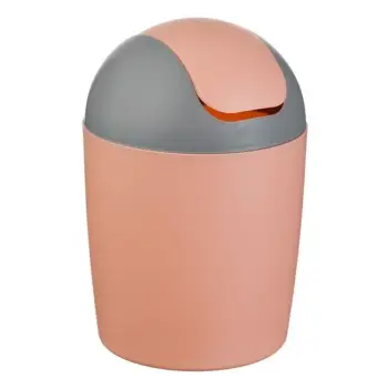 Koshi i mbeturinave zyre gri roze me kapak ø12x18.5cm - 1.2lt