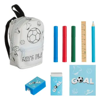 Komplet shkollor mini çantë futbolli 7.5x3x10cm - 8 copë.