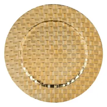 Pjatë dekorative Krishtlindjesh, plastike, e rrumbullakët, me reliev të ngritur dhe dizanje gold, 33 cm.