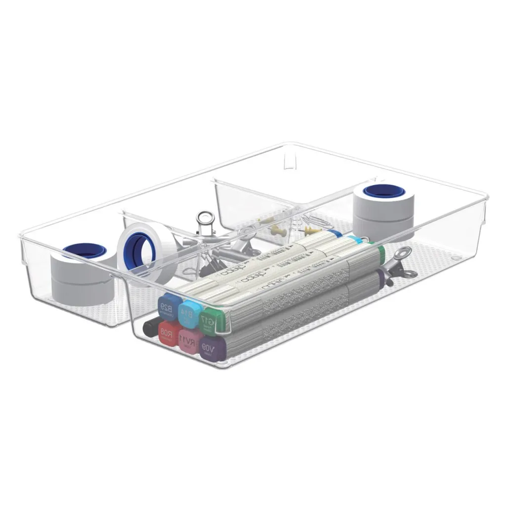Organizues sirtari plastik transparent me 4 ndarje 33x23x6 cm - 1