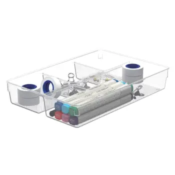 Organizues sirtari plastik transparent me 4 ndarje 33x23x6 cm