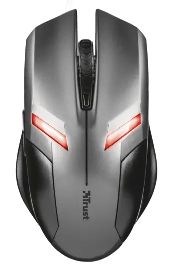 Maus Gaming Trust Ziva 21512 / 6 butona / 800-1200-1600-2000 DPI / Optik / Me kabëll / USB 2.0 / I zi dhe Hiri