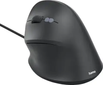 Maus vertikal Hama ECM-500, me kabëll, për të majtë, 7 taste, e zezë