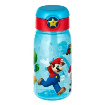 Shishe uji për fëmijë Pop Up blu transparente super mario 510ml