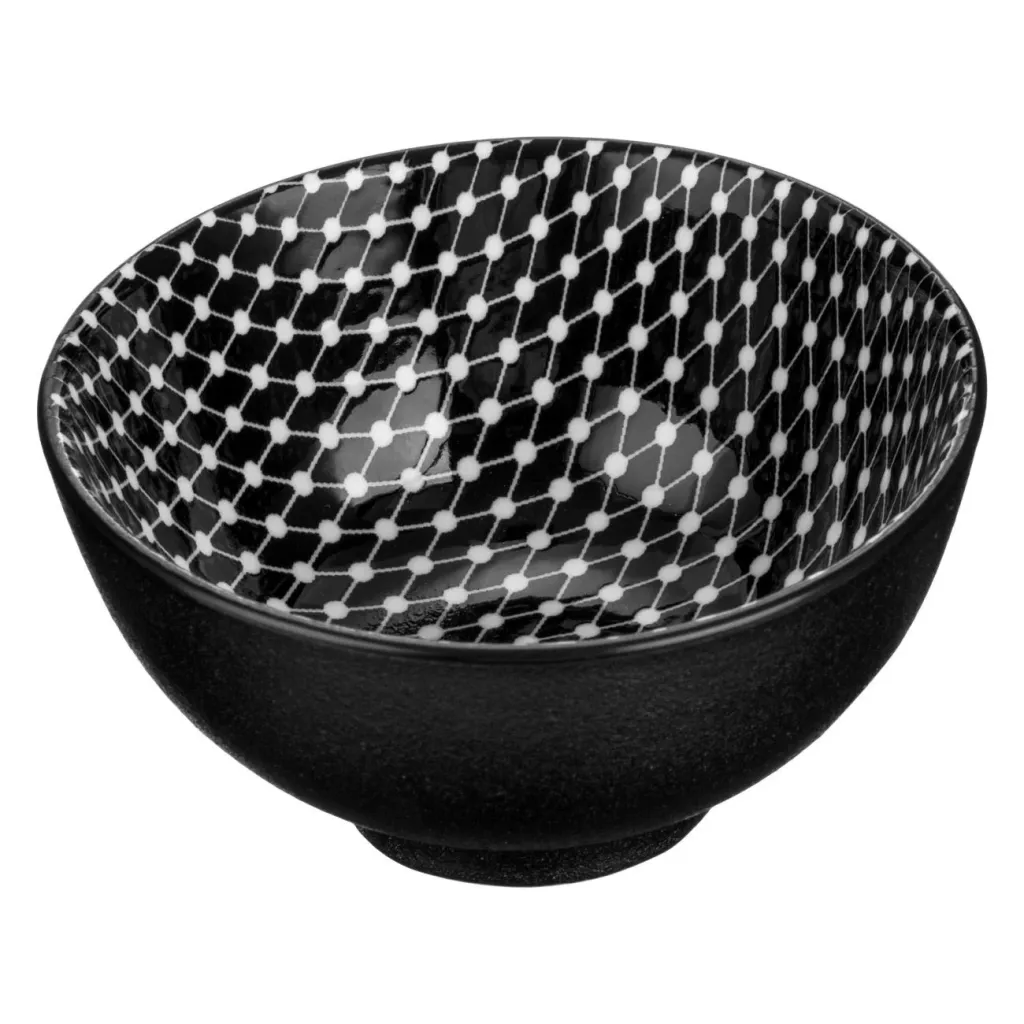 Tas servirje i zi me pika te bardha 9.5cm - 1