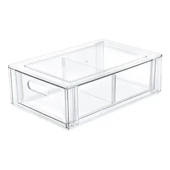 Organizues frigoriferi, sirtar me 2 hapësira me ndarëse plastik transparent 32x21x10.5cm