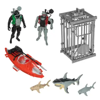 Set me kafaz, varkë, peshkaqenë Frogmen - 7 copë