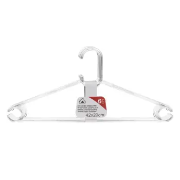 Varëse rrobash plastike transparente 42x20cm - 6 copë