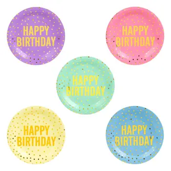 Pjata per party happy birthday 25cope 18cm