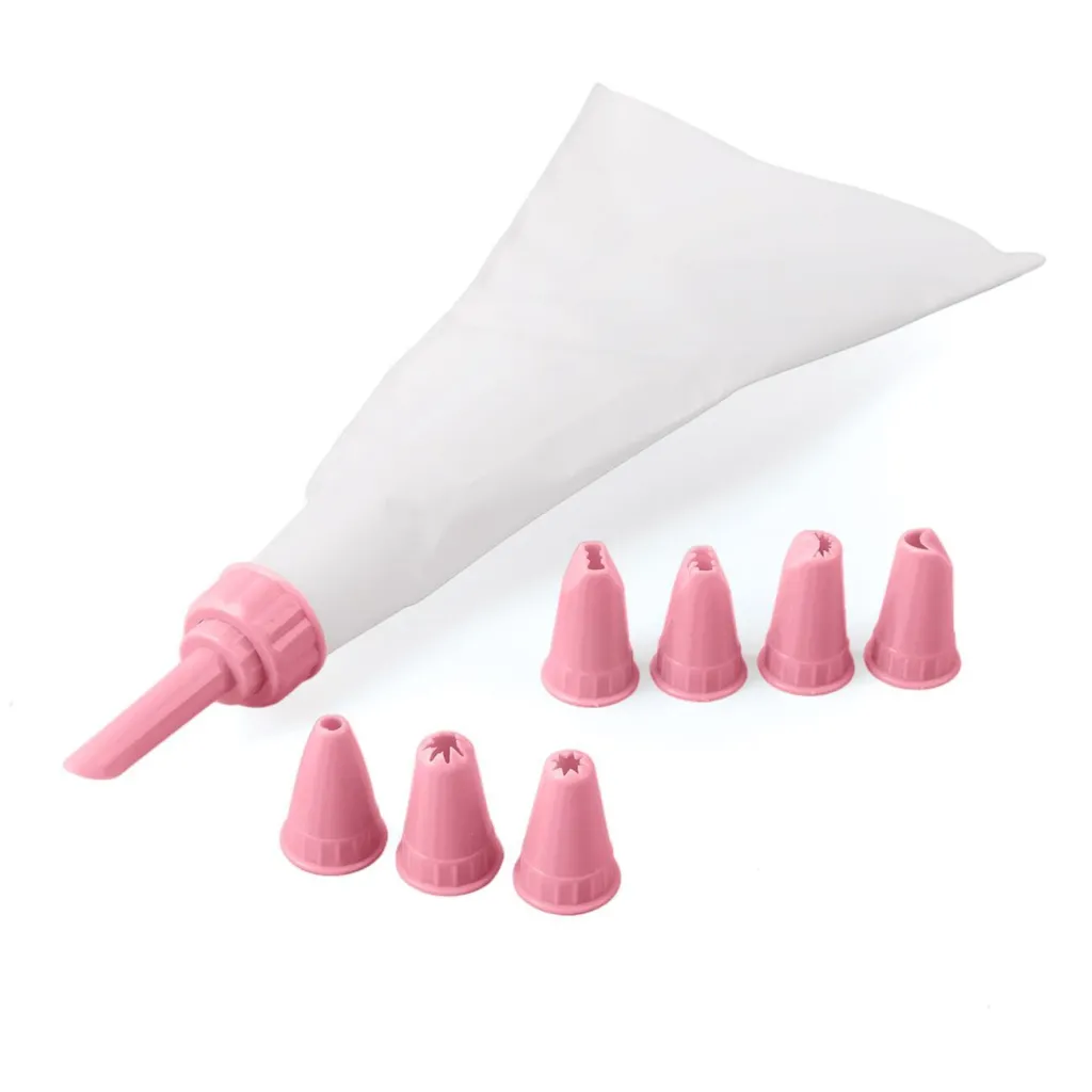Qese pasticerie per kremra me 8 koka plastike - 1