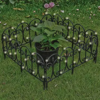 Gardh plastik i zi me kangjella me 16 drita diellore 56.5x30cm - 4 copë