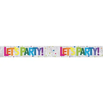 Banner lets party me ngjyra 19x270cm