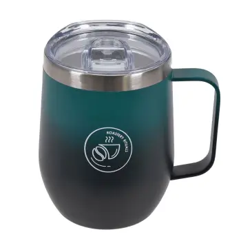 Filxhan kafeje termike, jeshile e zezë mat me dorezë dhe kapak 350 ml