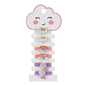 Lidhese flokesh te bardha me unicorn, mace dhe ylber 6cope