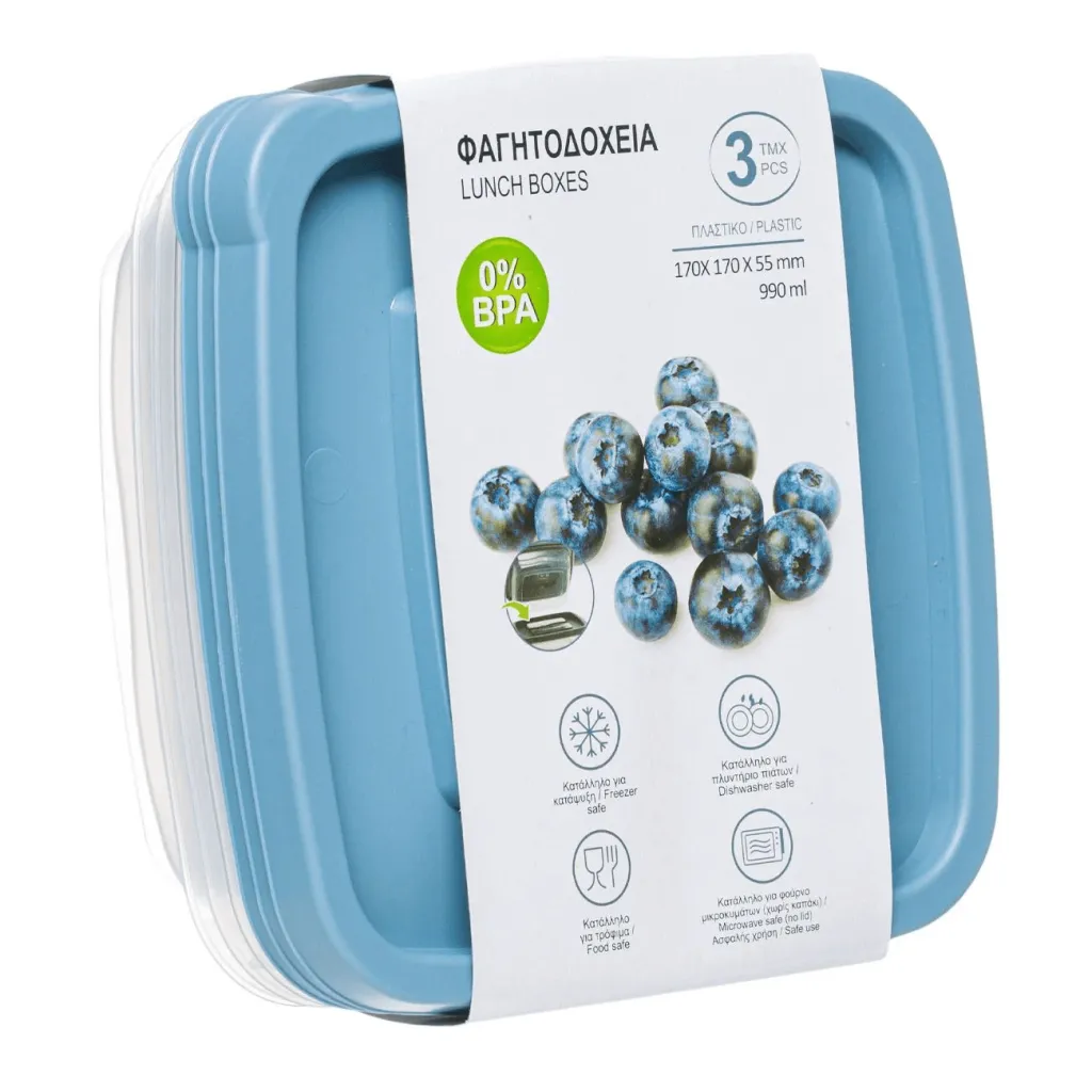 Set tas ushqimi me kapak blu 0.99lt - 1