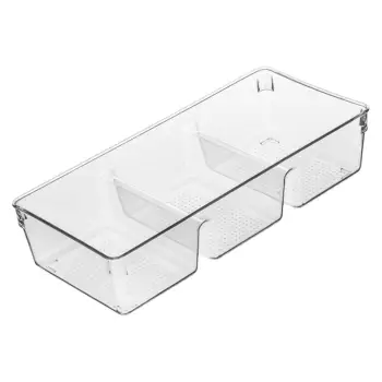 Organizues sirtari plastike transparente me 3 ndarje 34x15.2x7.5cm