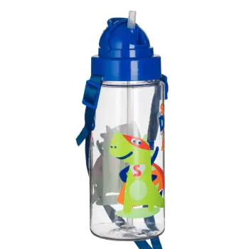 Shishe uji për fëmijë me Dinosaur, blu transparente "Super Dino" 500ml