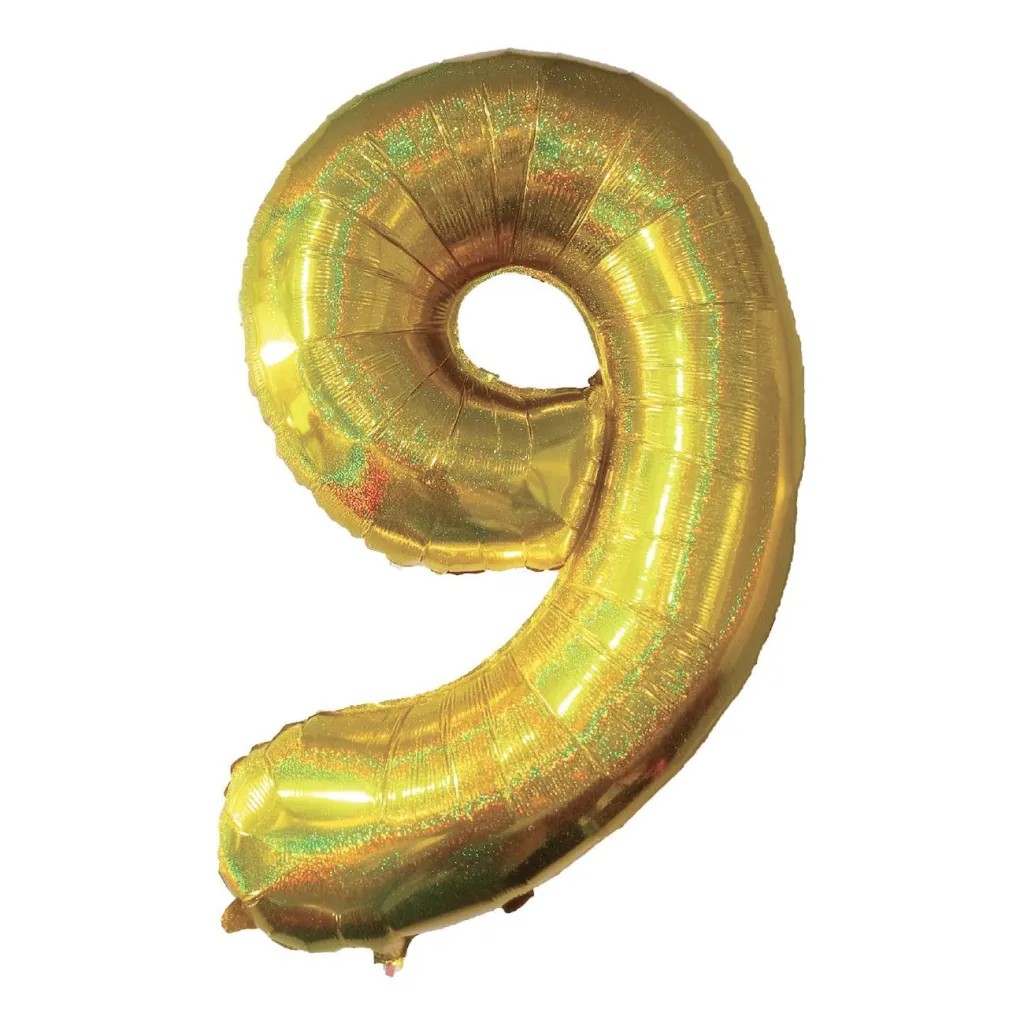 Tullumbac me numrin 9 ngjyrë gold 110 cm - 1