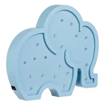 Elefant dekorativ ngjyrë blu me drita LED 27X3X22.5 cm