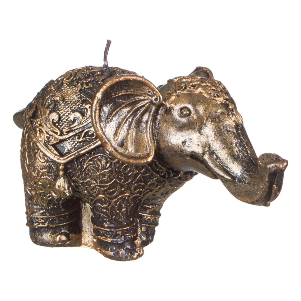Qiri dekorativ në formë elefanti gold 7,5x15 cm - 1