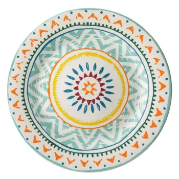 Pjatë porcelani e cekët me ngjyra 27cm