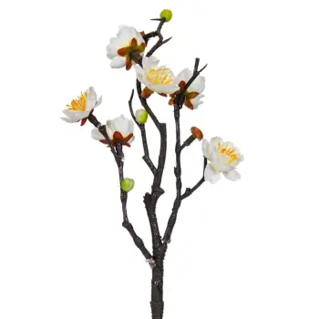 Degë Dekoruese Me Lule Bajame Të Bardha 29 Cm