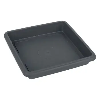 Pjatë plastike lulesh në ngjyrë gri 28x28x5cm