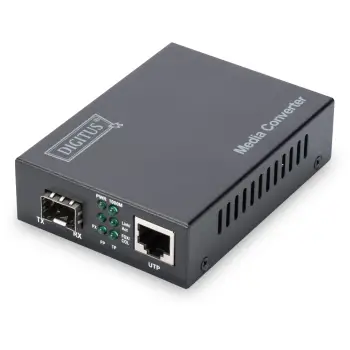 Aksesorë për Rrjet DIGITUS Gigabit Ethernet Media Converter RJ45/SFP – Zezë