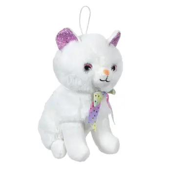 Mace pellushi ulur, veshë me shkëlqim fuchsia të bardhë 18cm