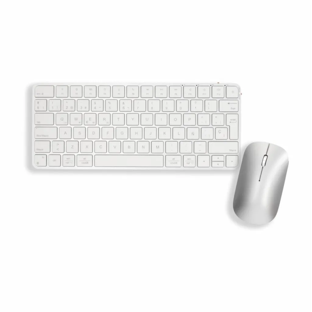 TASTIERE DHE MOUSE WIRELESS MEETION C210 SILVER WHITE - 2