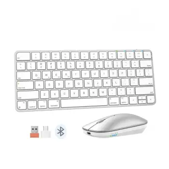 TASTIERE DHE MOUSE WIRELESS MEETION C210 SILVER WHITE