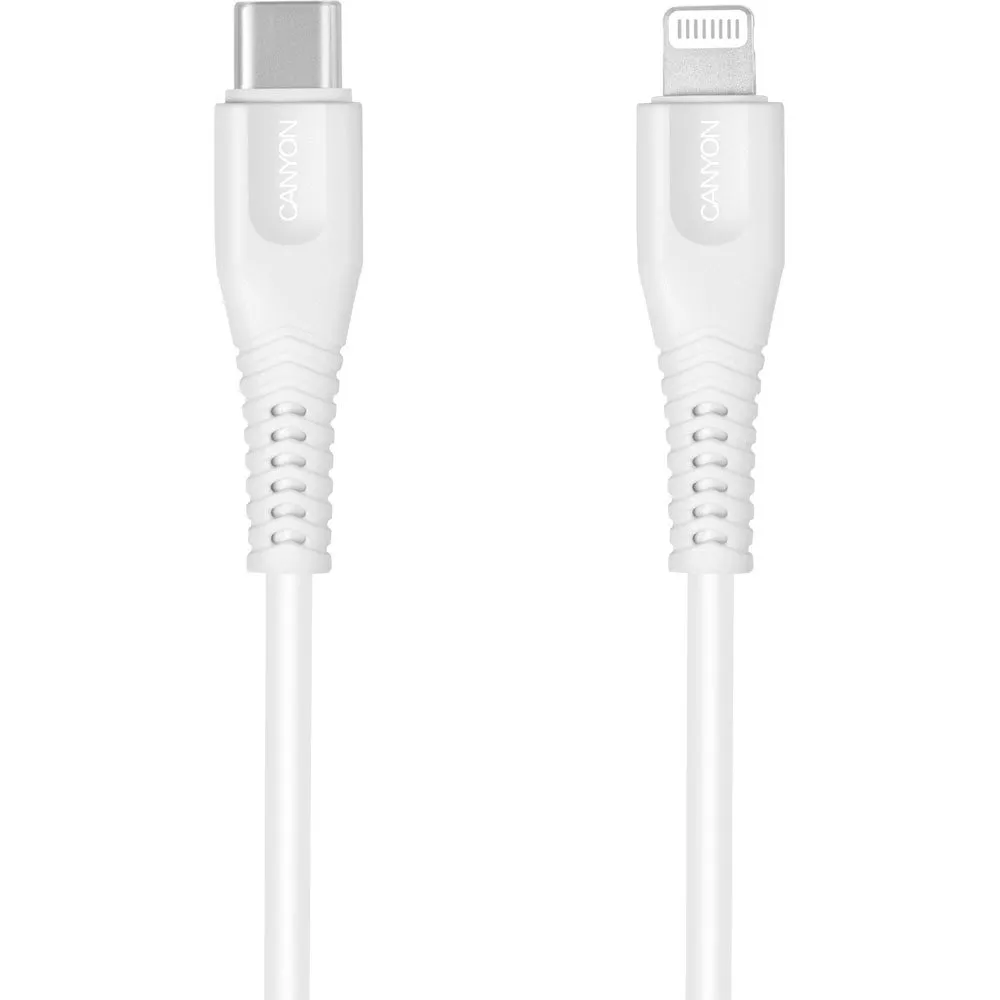 KABLLO USB-C/ LIGHTNING 1.2m CANYON MFI-4 WHITE - 1