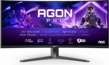 monitor gaming AOC Agon PRO AG346UCD 34\" OLED UWQHD 3440x1440 175Hz curved 1800R, i zi