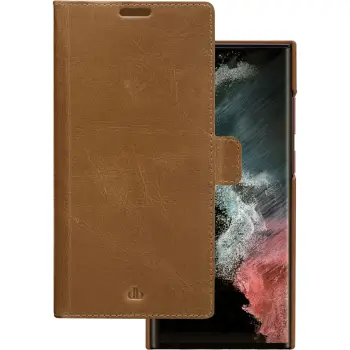 Aksesorë për telefon dbramante1928 Lynge Leather Flip Case / for Samsung Galaxy S22 Ultra – Kafe e hapur