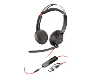Kufje me kabllo HP Poly Blackwire 5220 / Stereo / USB‑C Headset + 3.5 mm + USB‑C/A Adapter – Zezë