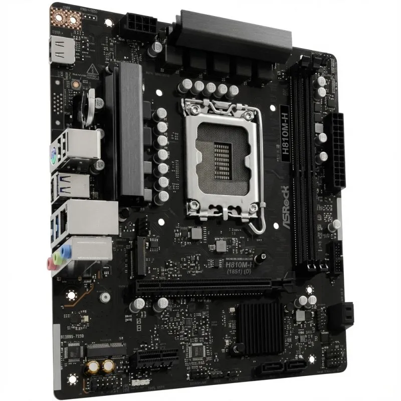 Pllakë amë ASRock H810M-H, Micro ATX, DDR5, e zezë - 1