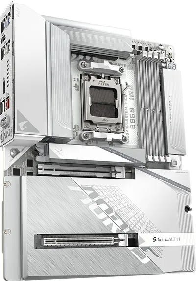 Pllakë amë GIGABYTE B850 AORUS STEALTH ICE, DDR5, 4x M.2, PCIe 5.0, e bardhë - 3