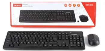 Set Tastierë dhe Maus Lenovo KM-860 / Wireless 2.4GHz / E zezë