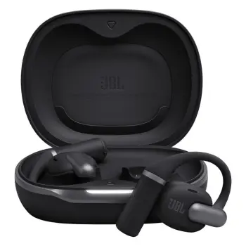 Kufje wireless open-ear JBL Sense Pro, Hi-Res LDAC, 38h, IP54, Bluetooth 6.0, të zeza, me kuti karikimi