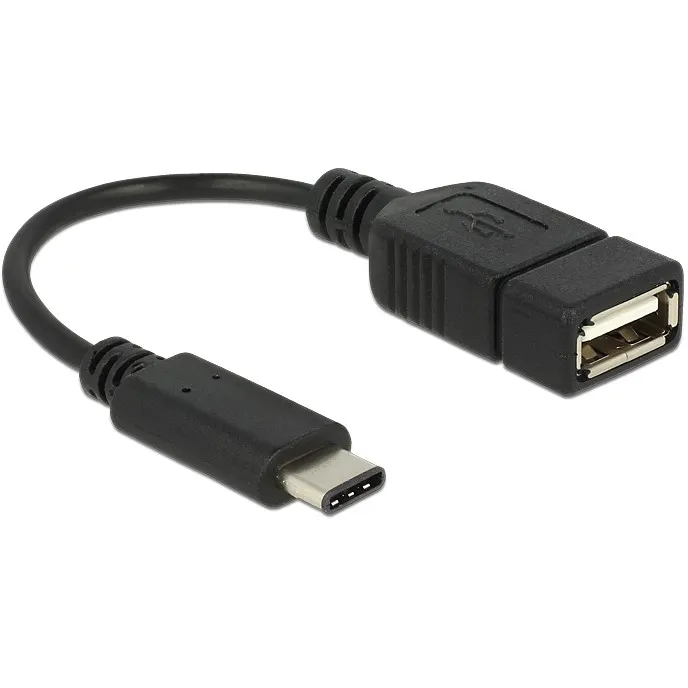 Kabllo Adapter DELOCK / USB Type-C 2.0 Plug → USB 2.0-A Socket / 15cm – Zezë - 1