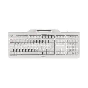 Tastierë me kabllo CHERRY KC 1000 SC Corded (GB-Layout) Smartcard – Bardhë/Gri
