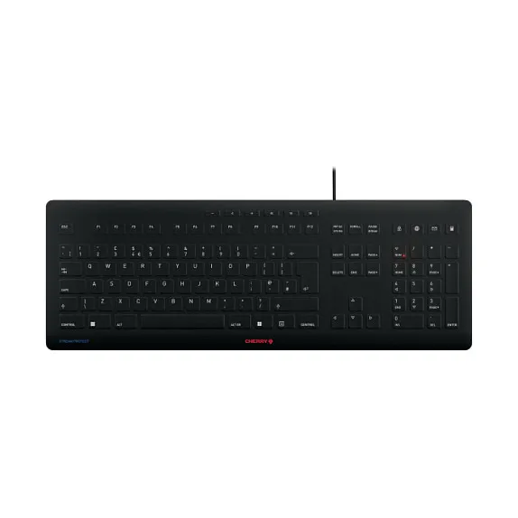 Tastierë me kabllo CHERRY Stream Protect Corded GB-Layout – Zezë - 1