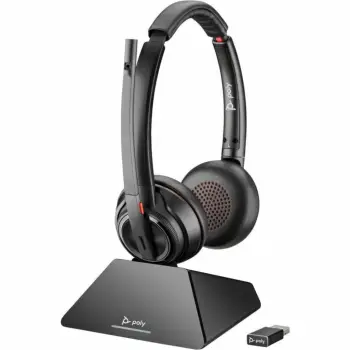 Kufje me mikrofon, Poly Savi 8220 UC 8D3F2AA, dizajn mbi vesh, mikrofon boom, e zezë