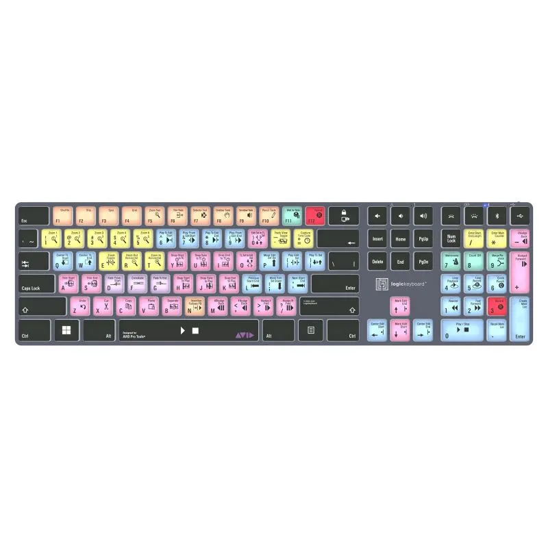 Tastierë Me kabllo Logickeyboard Avid Pro Tools Titan DE – Zezë/Shumëngjyrëshe - 1