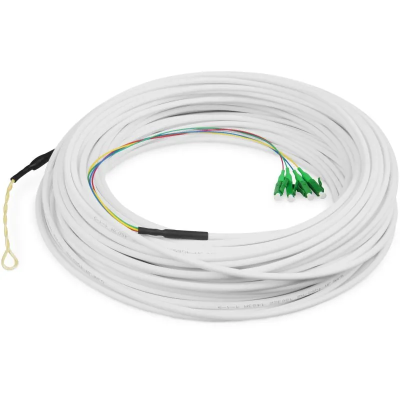 Kabllo optike DIGITUS LC-APC / OS2 / Singlemode / 50m / 4 Fibers / FTTH Drop - 1
